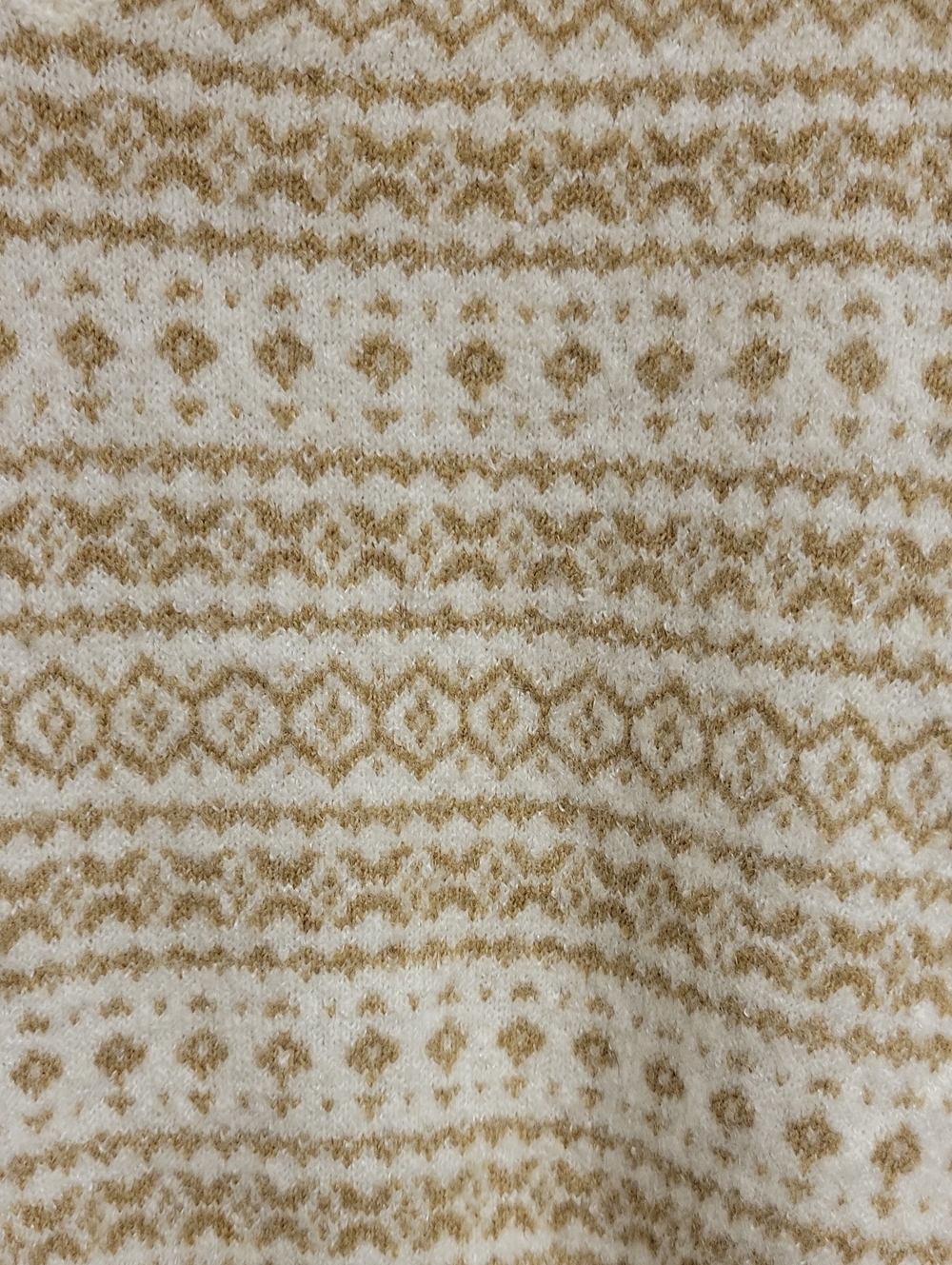 American Eagle V-Neck Fair Isle Sweater Cream & Tan Medium New Fall. Cozy Soft - Picture 3 of 5